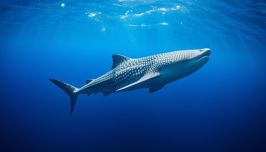 Whale shark in Gulf of Qatar swimming near surface