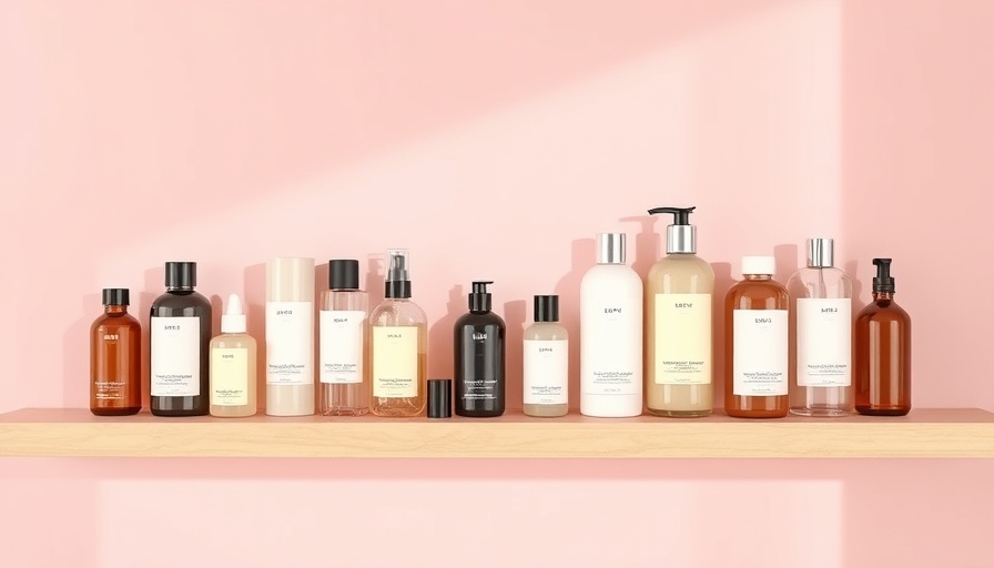 Assorted spa products on shelf highlighting retail sales.