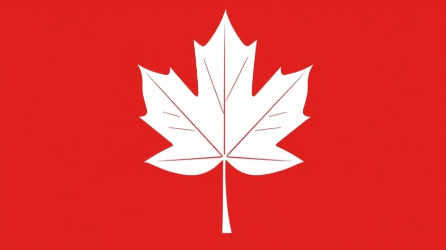 White maple leaf on a red background