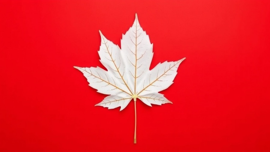White maple leaf on red background, abstract design.