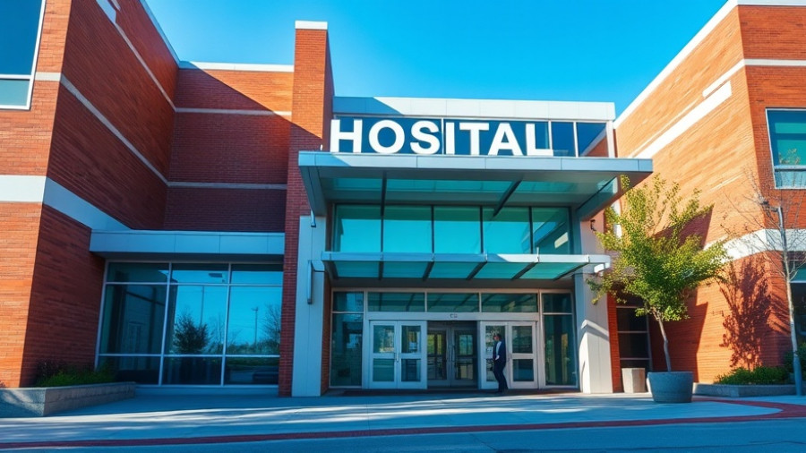 Modern hospital entrance sunny day Readers Choice Health Services