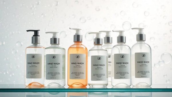 Assorted premium hand washes in a bubble backdrop.