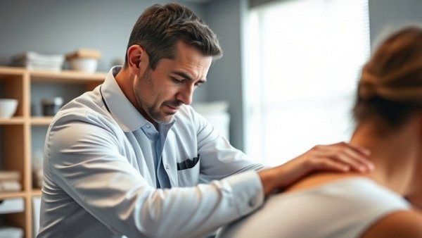 Professional chiropractor performing chiropractic care in clinic.
