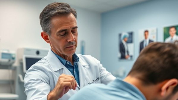 Experienced chiropractor adjusting patient in modern clinic.