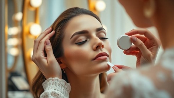 Woman receiving gentle makeup application, Best Order for Makeup Application.