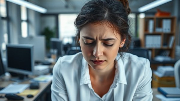Overwhelmed spa owner surrounded by work items, illustrating delegation.