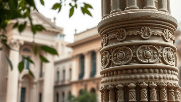 Elegant architectural column with intricate carvings