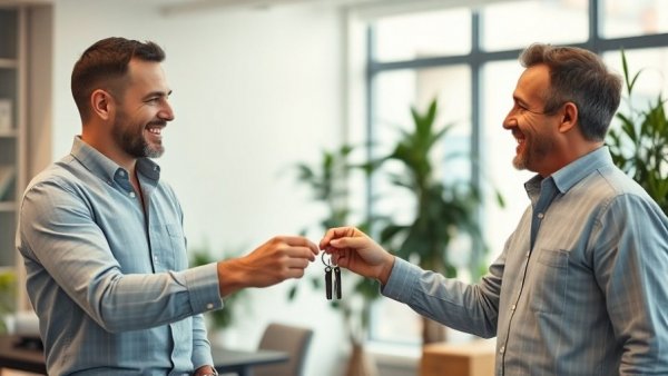 Friendly key exchange in chiropractic office lighting.