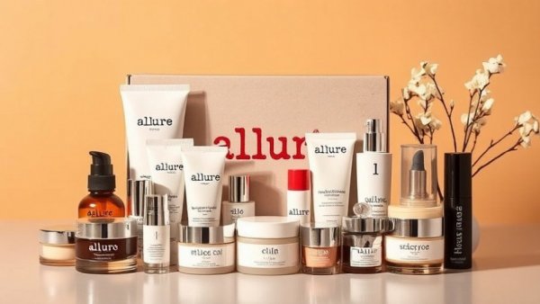 January Allure Beauty Box with assorted skincare items elegantly displayed.