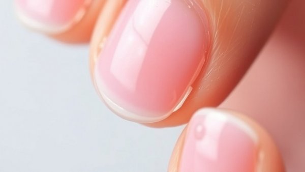 Close-up of fingers with cuticle oil, promoting healthy nails.