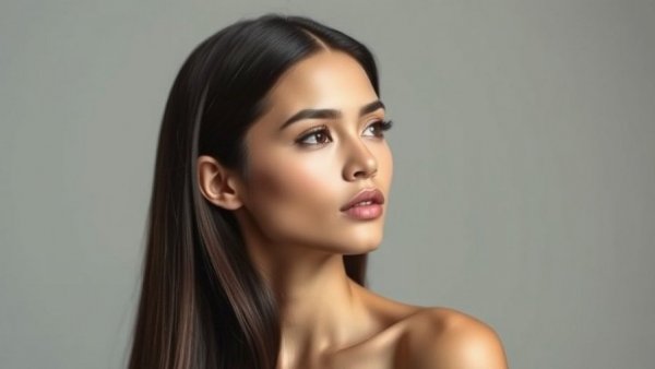Young woman with sleek hair illustrating formaldehyde ban in hair straighteners.