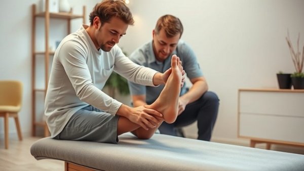Chiropractic care foot adjustment session in clinic.