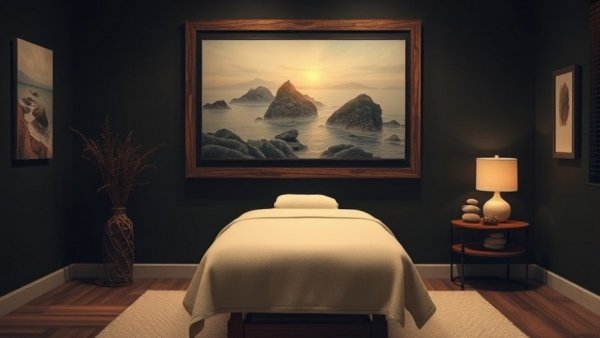 Relaxing massage therapy room showcasing holistic massage therapy benefits.