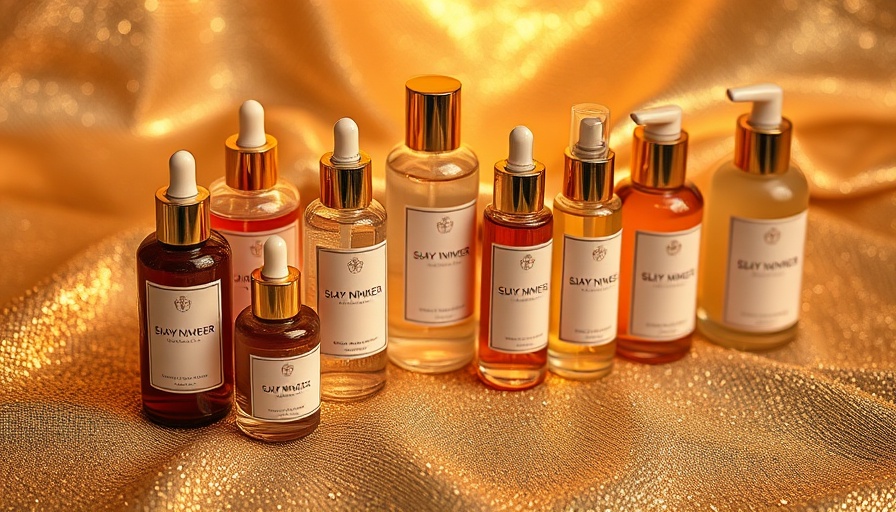 Collection of best body shimmer oils displayed elegantly.