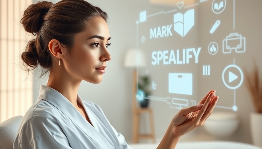Spa marketing ideas on a budget with a woman utilizing holographic graphics.