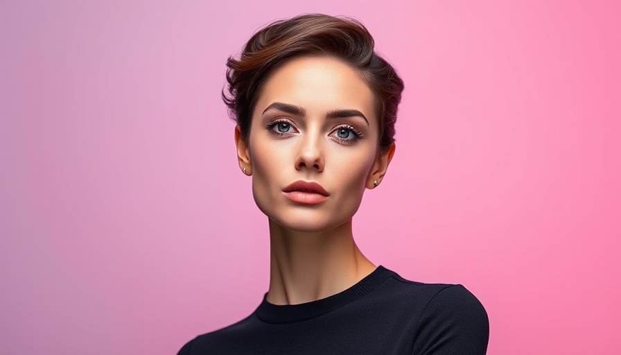 Elegant woman in flawless makeup, embodying health and beauty innovation.