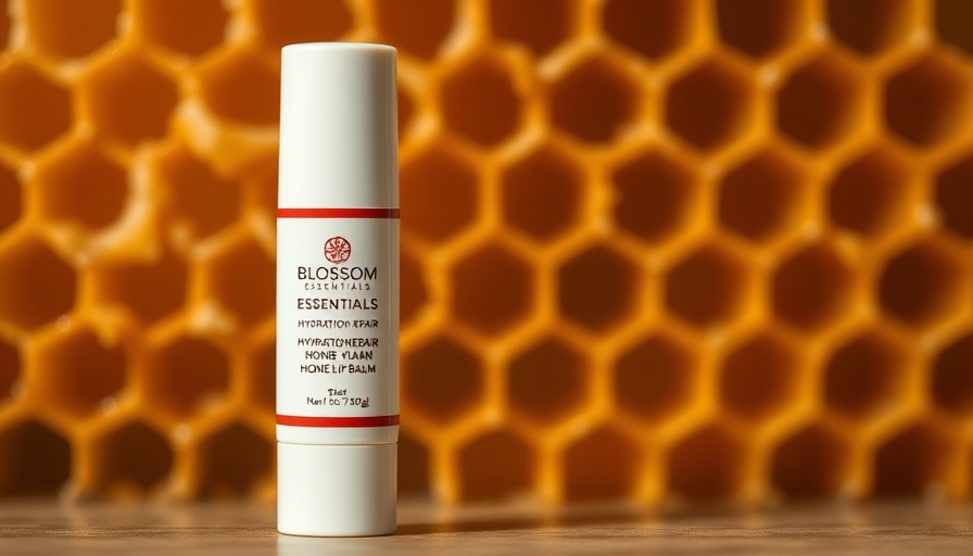 Blossom Essentials Hydration Repair Honey Lip Balm with honeycomb.