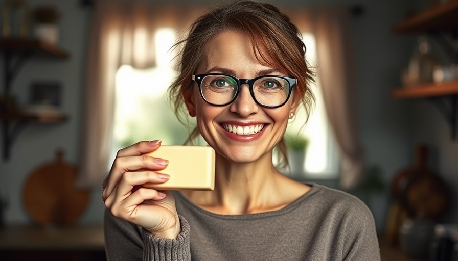 Woman displaying best exfoliating bar soap indoors.