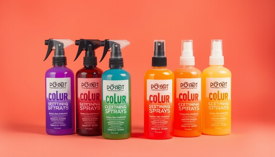 Colorful setting sprays against a coral background for best setting sprays.