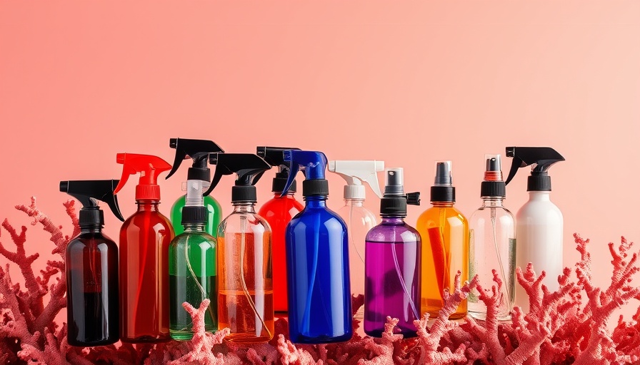 Collection of best setting sprays on coral background.