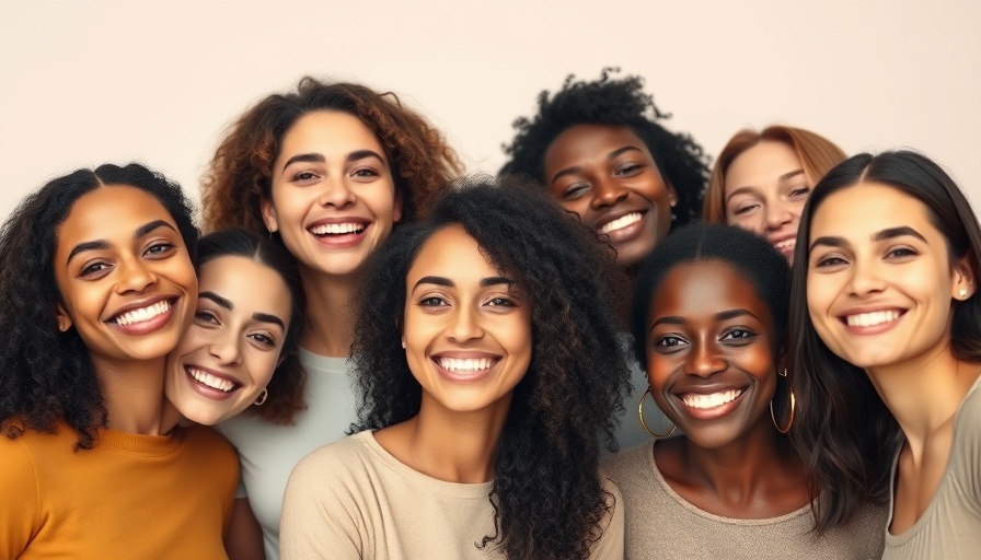 Diverse women with glowing skin under soft lighting.