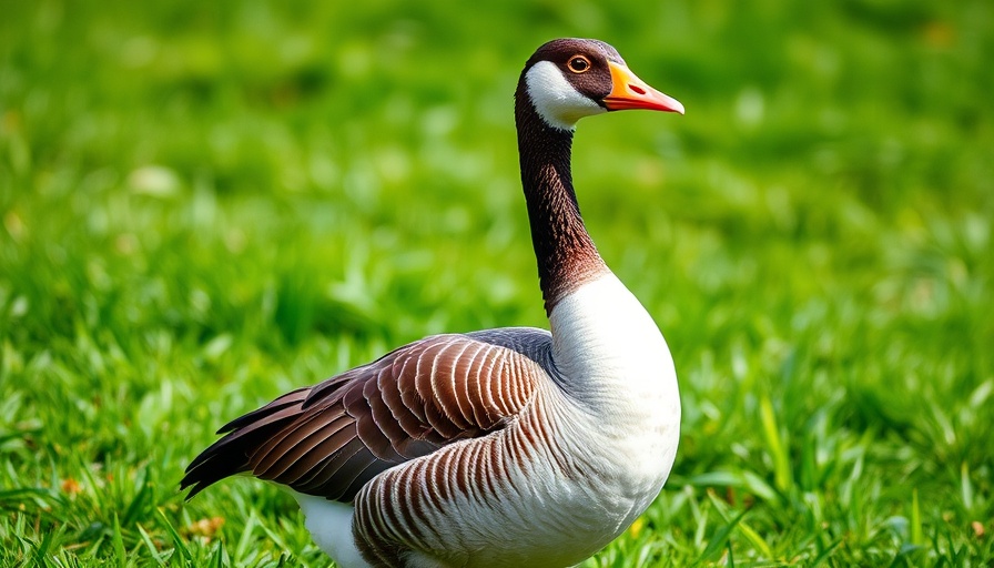 Aleutian Cackling Goose standing on grass, highlighting recovery efforts.