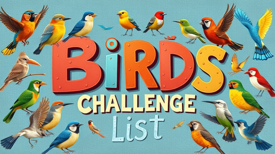 BirdTober 2025 challenge list with artistic bird illustrations.
