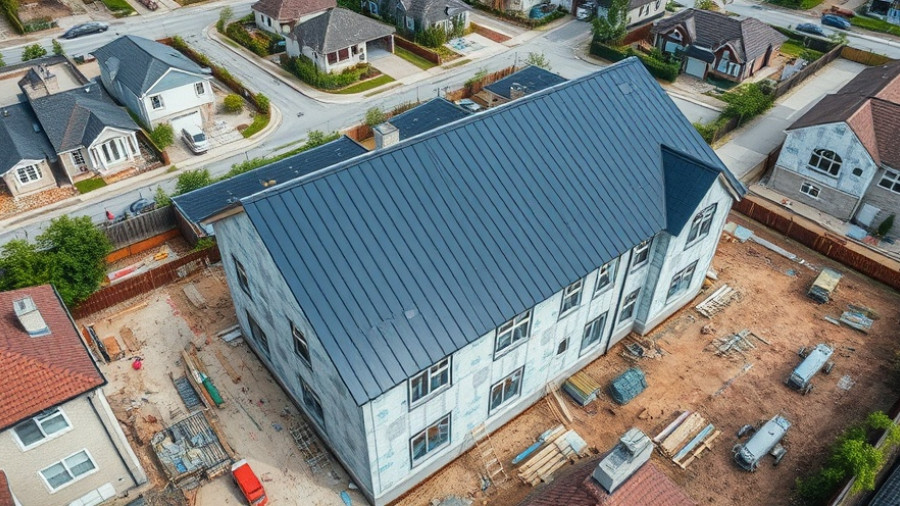 Aerial view of Pormpuraaw Primary Health Care Centre under construction.
