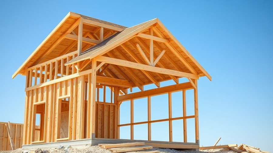 Partially built wooden house illustrating 2025 construction costs tariffs impact.