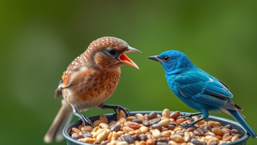 Birds at feeder emphasizing Project FeederWatch volunteer nature.