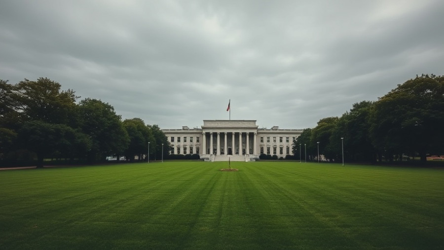 Government building with lawn under overcast sky for One Health H5 Bird Flu Preparedness.