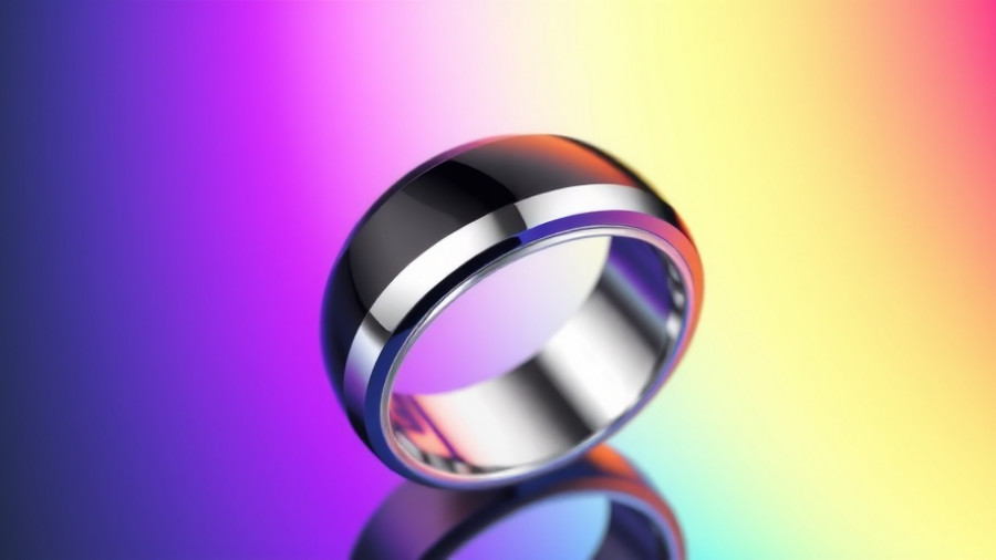 Sleek smart ring 2025 showcased against a vibrant background.