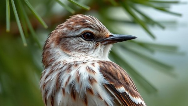 Mockingbird demonstrating vocal learning in birds, perched on a branch.
