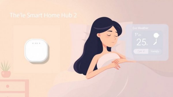 Smart Home Sleep Solutions setup with devices and data infographics.