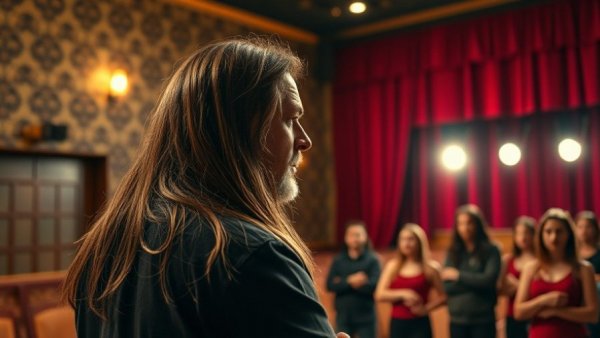 Musical theatre future concept with director observing rehearsal.