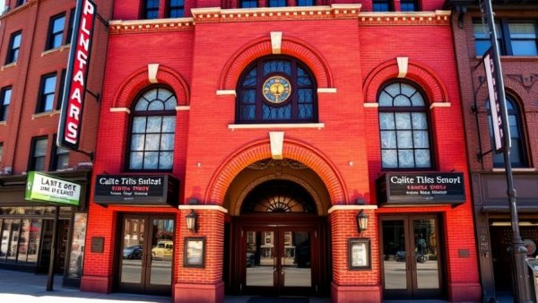 Historic theatre facade of The New Group Off-Broadway Theatre.