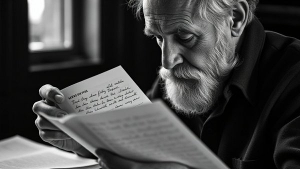 Stephen Sondheim's Unfinished Songs: Black and white portrait and handwritten notes.