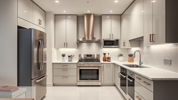 Modern kitchen with biggest energy-consuming appliances.