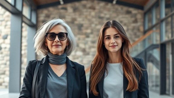 Stylish women from 'The Devil Wears Prada 2 trailer' in modern setting.
