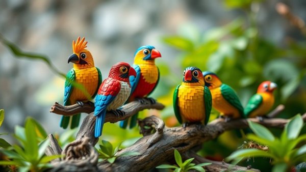 Thomas Poulsom LEGO Birds in nature settings.