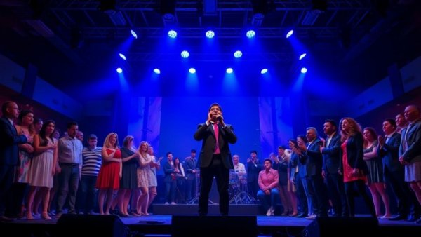 Chess Broadway Revival dramatic stage performance with ensemble.