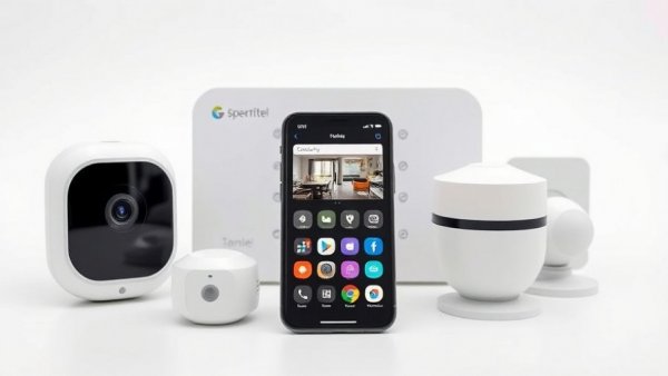 HomeProtect smart home security devices including sensors and control panel.