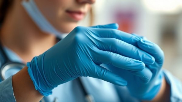 Close-up of healthcare worker holding patient's hand, Bird Flu Symptoms context.