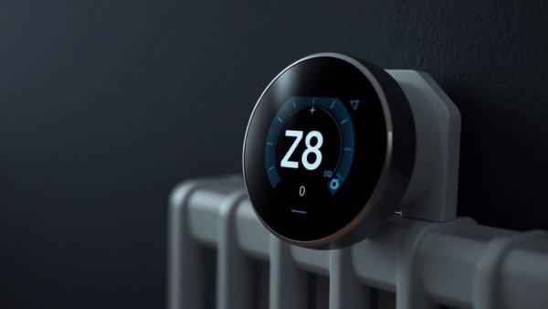 Close-up of Aqara Radiator Thermostat W600 showing rotation.