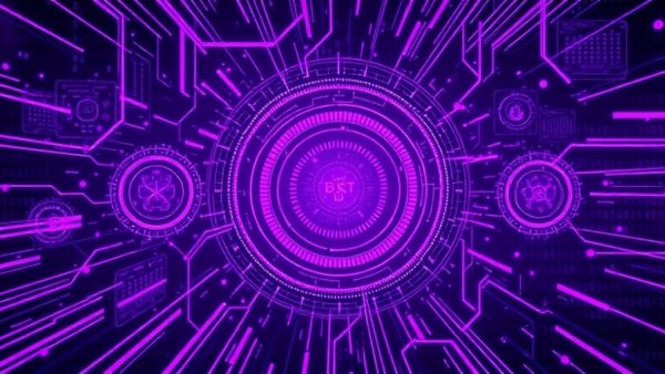 Futuristic digital interface with binary code, Nextworld AI Platform Update.