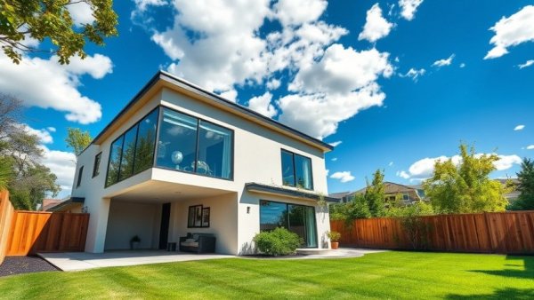Contemporary laneway home in Ontario with large windows and garage.