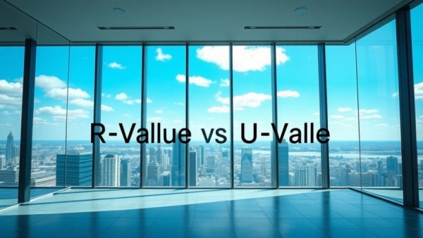 Difference between U-values and R-values in high-rise office cityscape.