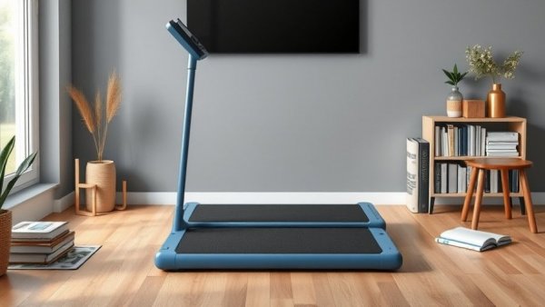 Affordable walking pad in modern home setting, highlighting sleek design.