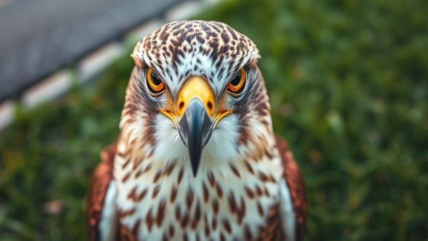 Close-up of a calm gyrfalcon, showcasing habitat and behavior.