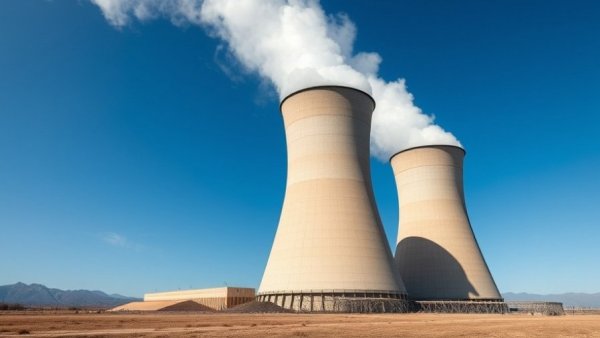 Cooling towers emitting steam, grants for small nuclear reactors context.